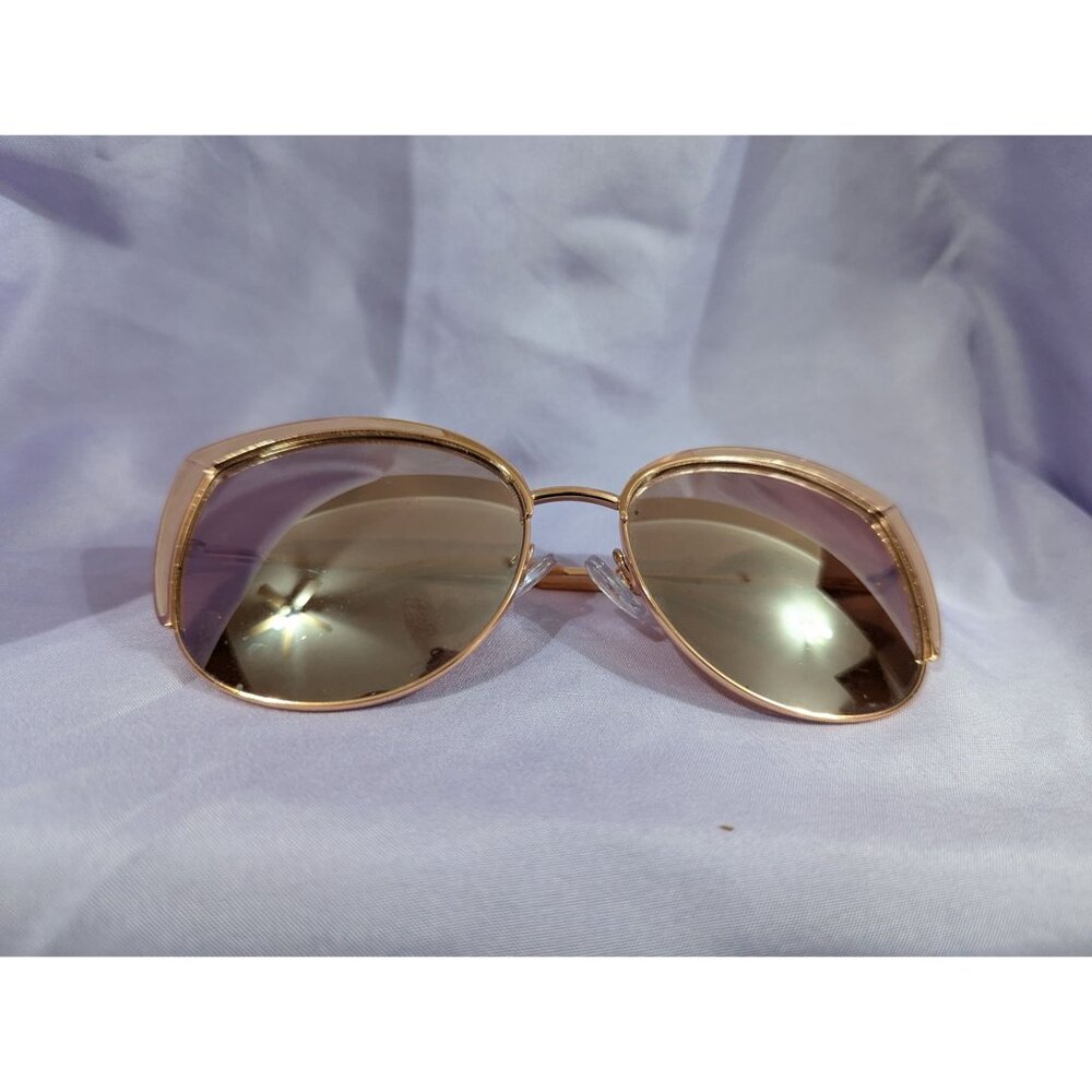 Retro Aviator Style Sunglasses With Gold Frame & Brown Gradient Lenses